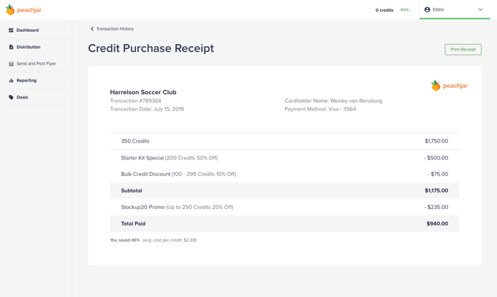 Receipt - stripe